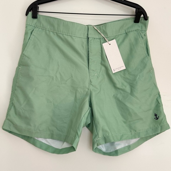 NWT Retromarine Men’s Green Anchor Swim Trunks Shorts Bathing Suit Sise Small